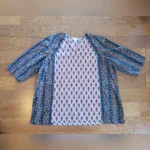 Pure Jill Top Boho Cotton Linen Size 4X